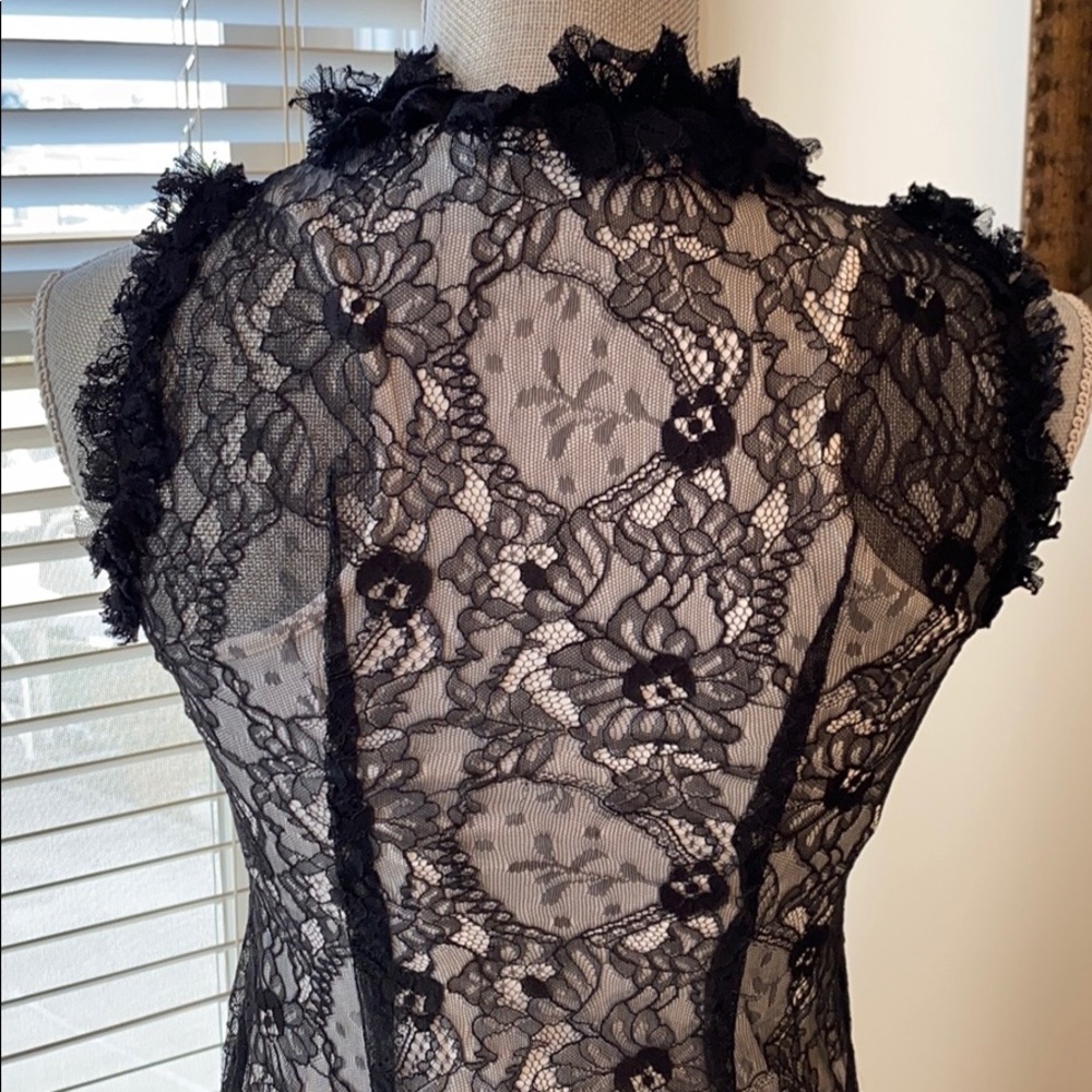 GIVENCHY black and white lace overlay dress - Picture 3 of 13
